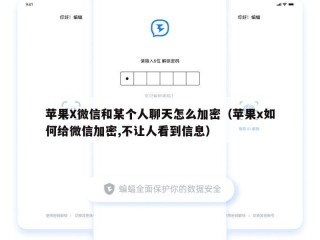 苹果X微信和某个人聊天怎么加密（苹果x如何给微信加密,不让人看到信息）