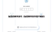 加密的聊天技巧（加密聊天软件是干嘛的）