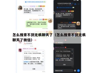 怎么搜索不到无痕聊天了（怎么搜索不到无痕聊天了微信）