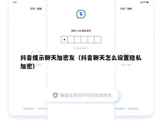 抖音提示聊天加密友（抖音聊天怎么设置隐私加密）