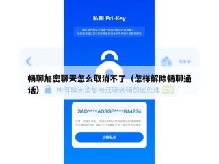 畅聊加密聊天怎么取消不了（怎样解除畅聊通话）