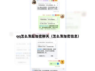 qq怎么发起加密聊天（怎么发加密信息）