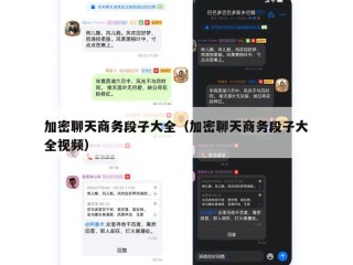 加密聊天商务段子大全（加密聊天商务段子大全视频）
