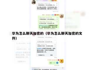 华为怎么聊天加密的（华为怎么聊天加密的文件）