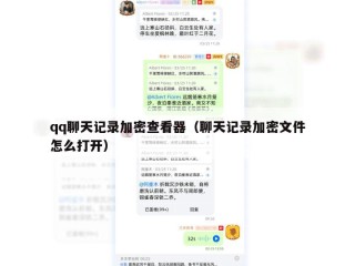 qq聊天记录加密查看器（聊天记录加密文件怎么打开）