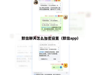 默信聊天怎么加密设置（默信app）