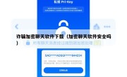 诈骗加密聊天软件下载（加密聊天软件安全吗）
