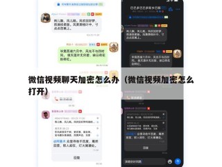 微信视频聊天加密怎么办（微信视频加密怎么打开）