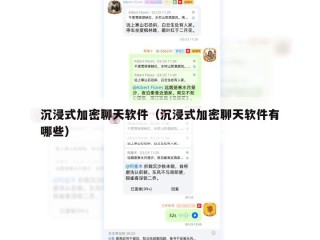 沉浸式加密聊天软件（沉浸式加密聊天软件有哪些）