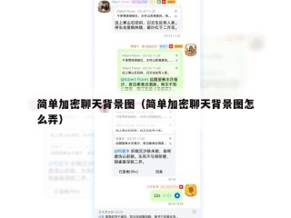 简单加密聊天背景图（简单加密聊天背景图怎么弄）