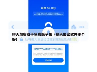 聊天加密助手免费版苹果（聊天加密软件哪个好）