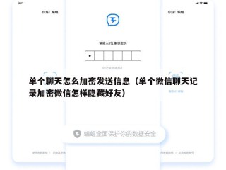 单个聊天怎么加密发送信息（单个微信聊天记录加密微信怎样隐藏好友）