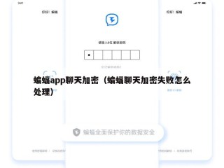 蝙蝠app聊天加密（蝙蝠聊天加密失败怎么处理）