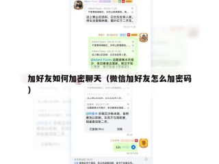 加好友如何加密聊天（微信加好友怎么加密码）