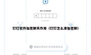 钉钉软件加密聊天作用（钉钉怎么添加密聊）