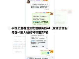 手机上查看企业密信服务器id（企业密信服务器id别人给的可以进去吗）