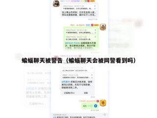 蝙蝠聊天被警告（蝙蝠聊天会被网警看到吗）