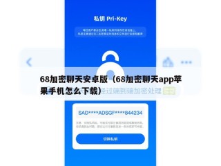 68加密聊天安卓版（68加密聊天app苹果手机怎么下载）
