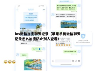 ios微信加密聊天记录（苹果手机微信聊天记录怎么加密防止别人查看）