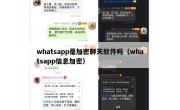 whatsapp是加密聊天软件吗（whatsapp信息加密）