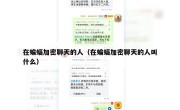 在蝙蝠加密聊天的人（在蝙蝠加密聊天的人叫什么）