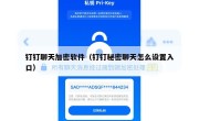 钉钉聊天加密软件（钉钉秘密聊天怎么设置入口）