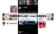 苏格聊天群怎么加密（sugar苏格恢复私聊）