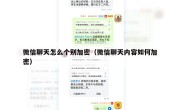 微信聊天怎么个别加密（微信聊天内容如何加密）