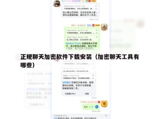 正规聊天加密软件下载安装（加密聊天工具有哪些）