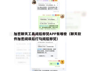 加密聊天工具阅后即焚APP有哪些（聊天软件加密阅读后打勾阅后即焚）