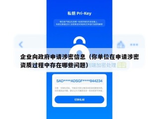 企业向政府申请涉密信息（你单位在申请涉密资质过程中存在哪些问题）