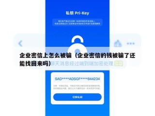 企业密信上怎么被骗（企业密信的钱被骗了还能找回来吗）
