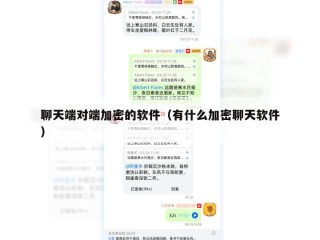 聊天端对端加密的软件（有什么加密聊天软件）