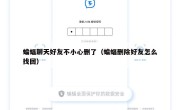 蝙蝠聊天好友不小心删了（蝙蝠删除好友怎么找回）