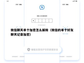 微信聊天单个加密怎么解除（微信的单个好友聊天记录加密）