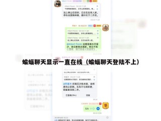 蝙蝠聊天显示一直在线（蝙蝠聊天登陆不上）