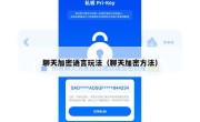聊天加密语言玩法（聊天加密方法）