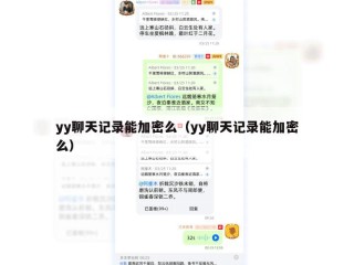 yy聊天记录能加密么（yy聊天记录能加密么）