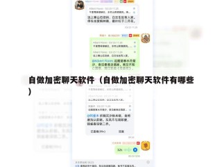 自做加密聊天软件（自做加密聊天软件有哪些）