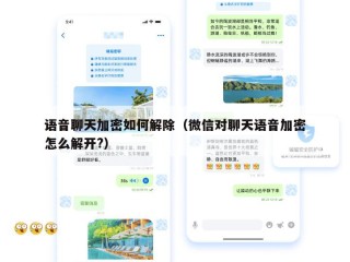 语音聊天加密如何解除（微信对聊天语音加密怎么解开?）