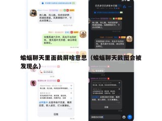 蝙蝠聊天里面截屏啥意思（蝙蝠聊天截图会被发现么）