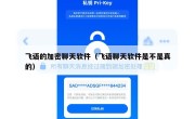 飞语的加密聊天软件（飞语聊天软件是不是真的）