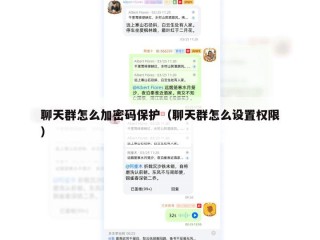 聊天群怎么加密码保护（聊天群怎么设置权限）
