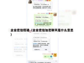 企业密信搭建（企业密信加密聊天是什么意思）