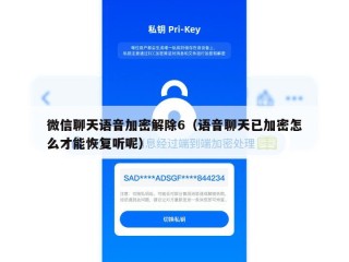 微信聊天语音加密解除6（语音聊天已加密怎么才能恢复听呢）