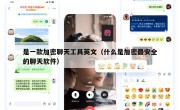 是一款加密聊天工具英文（什么是加密最安全的聊天软件）