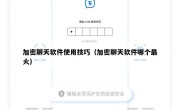 加密聊天软件使用技巧（加密聊天软件哪个最火）