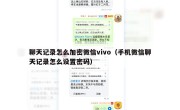 聊天记录怎么加密微信vivo（手机微信聊天记录怎么设置密码）