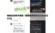 蝙蝠加密聊天破解（蝙蝠聊天软件忘记密码怎么办）