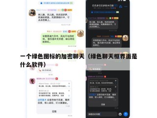 一个绿色图标的加密聊天（绿色聊天框界面是什么软件）